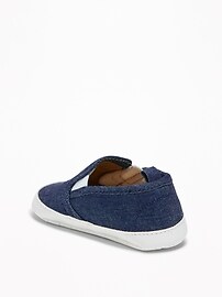 View large product image 3 of 4. Chambray Slip-Ons For Baby