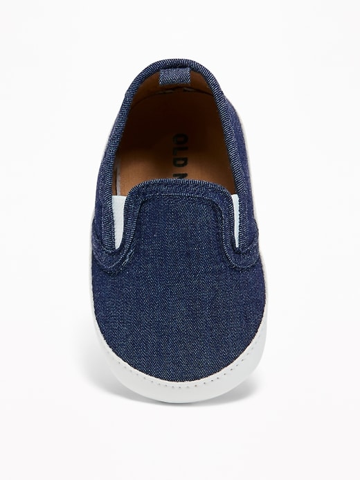 View large product image 2 of 4. Chambray Slip-Ons For Baby