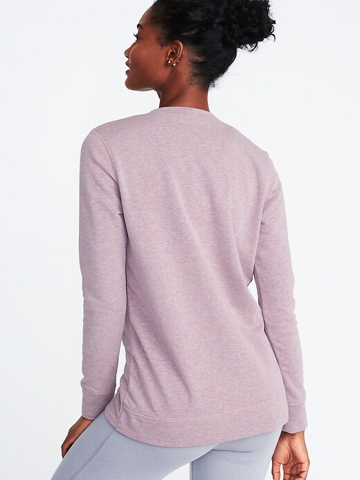Image number 2 showing, Relaxed French-Terry Cross-Front Sweatshirt for Women