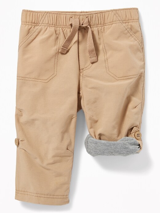 View large product image 1 of 2. Jersey-Lined Pull-On Hybrid Pants for Baby