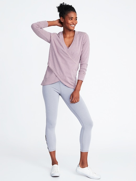 Image number 3 showing, Relaxed French-Terry Cross-Front Sweatshirt for Women