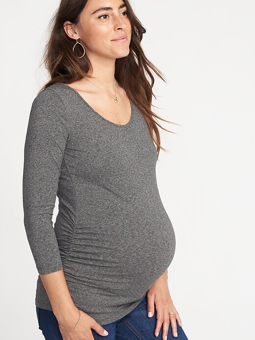 View large product image 1 of 1. Maternity Fitted Ballet-Neck Tee