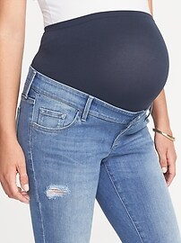 View large product image 3 of 3. Maternity Premium Full Panel Rockstar Jeans