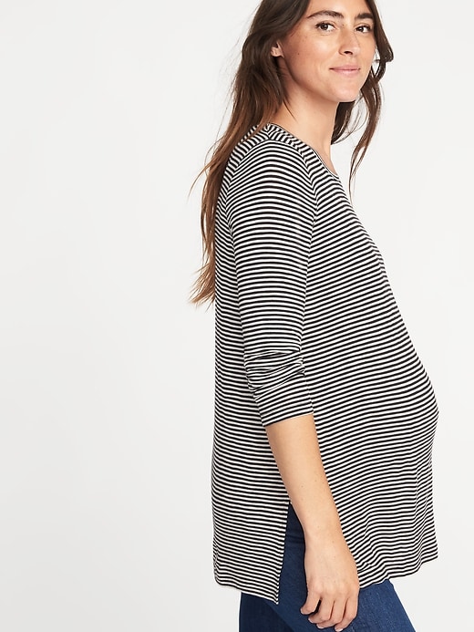 Image number 4 showing, Maternity Long & Lean Striped Top