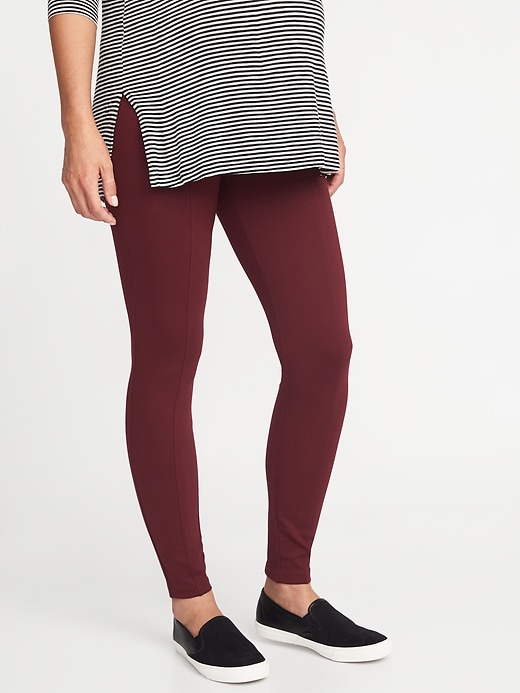 View large product image 1 of 1. Maternity Stevie Full-Panel Ponte-Knit Pants