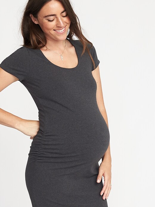 Image number 3 showing, Maternity Scoop-Neck Bodycon Dress