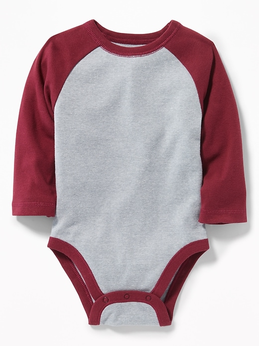 View large product image 1 of 1. Color-Blocked Raglan Bodysuit for Baby