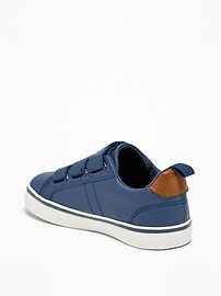 View large product image 3 of 4. Triple-Strap Faux-Leather Sneakers For Toddler Boys