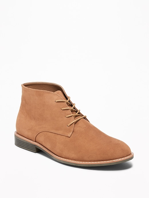View large product image 1 of 3. Faux-Suede Lace-Up Chukkas