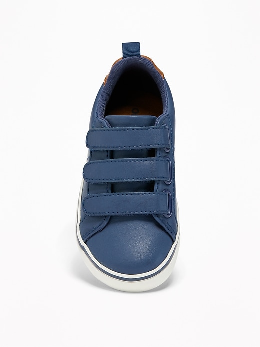 View large product image 2 of 4. Triple-Strap Faux-Leather Sneakers For Toddler Boys