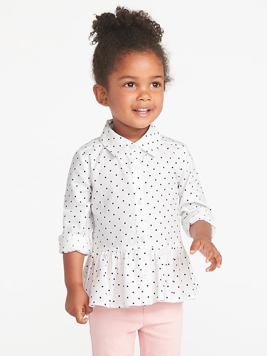 Button-Front Peplum-Hem Top for Toddler Girls | Old Navy