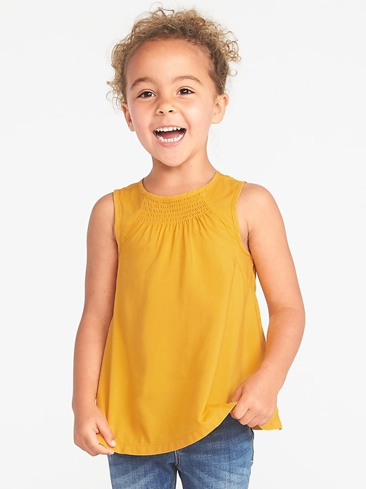 View large product image 1 of 4. Sleeveless Smocked Top for Toddler Girls
