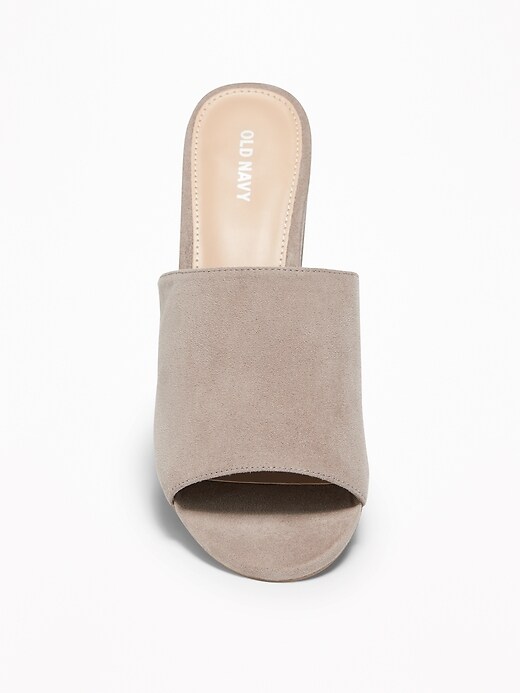 Image number 2 showing, Sueded Mule Block-Heel Sandals for Women