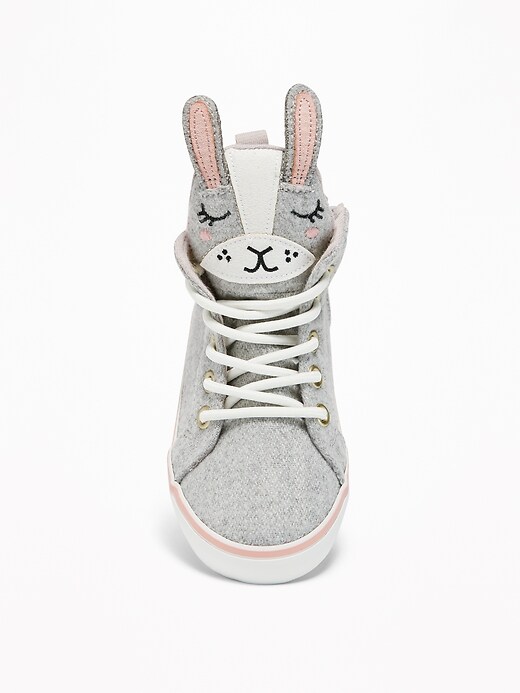 View large product image 2 of 4. Felt Bunny High-Tops For Toddler Girls