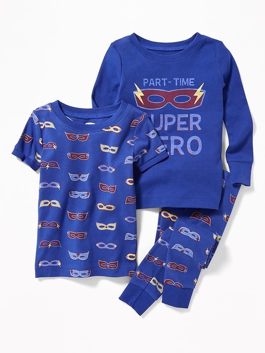 View large product image 1 of 1. "Part-Time Super Hero" 3-Piece Sleep Set For Toddler & Baby