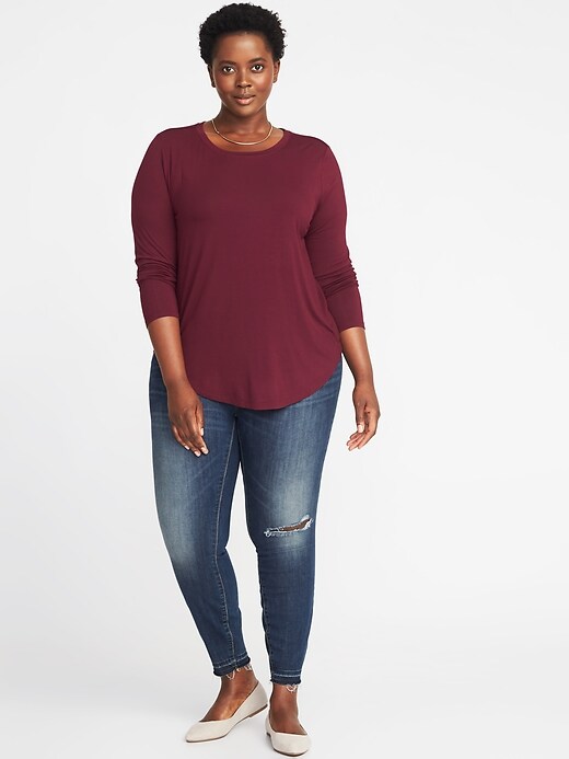 Image number 3 showing, Luxe Plus-Size Crew-Neck Tee