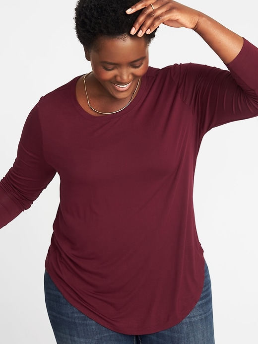 Image number 4 showing, Luxe Plus-Size Crew-Neck Tee