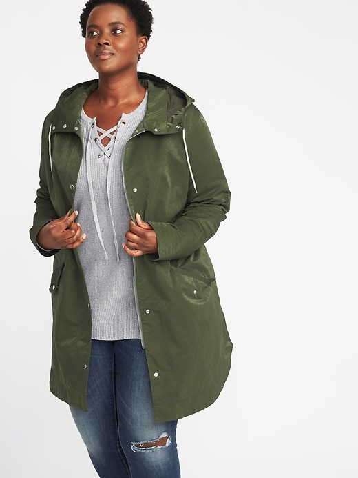 Image number 1 showing, Hooded Plus-Size Utility Parka