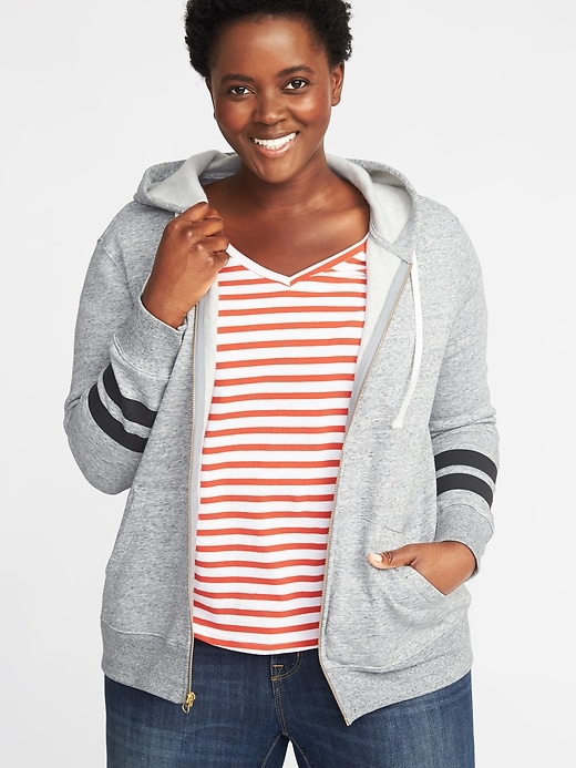 View large product image 1 of 1. Relaxed Plus-Size Zip Hoodie