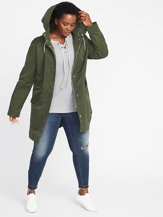 Image number 3 showing, Hooded Plus-Size Utility Parka