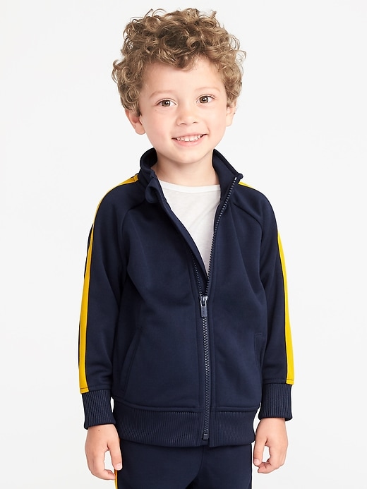 View large product image 1 of 4. Retro-Stripe Zip Track Jacket for Toddler