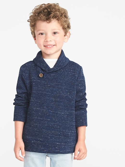 View large product image 1 of 1. French-Rib Shawl-Collar Pullover for Toddler Boys