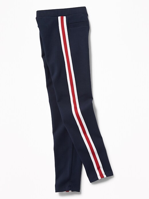 View large product image 1 of 1. Ponte-Knit Side-Stripe Stevie Leggings for Girls