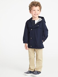 View large product image 3 of 4. Water-Resistant Hooded Raincoat for Toddler Boys