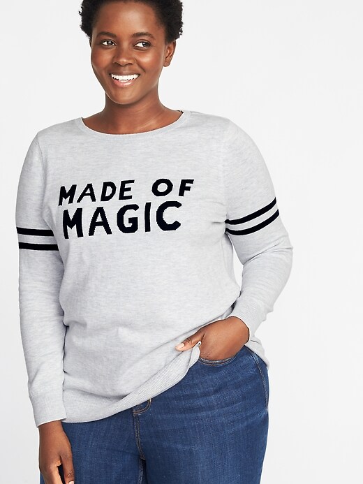 Image number 1 showing, Classic Plus-Size Graphic Crew-Neck Sweater