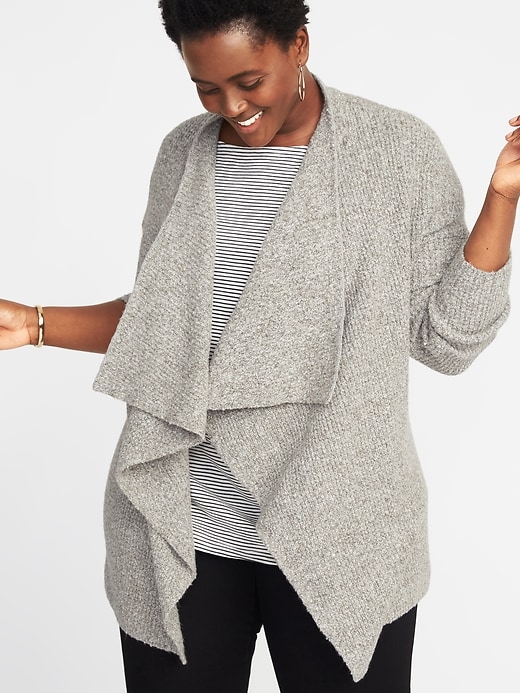 Textured Drape-Front Plus-Size Sweater | Old Navy