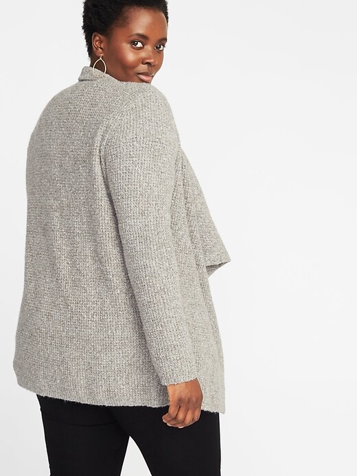 Image number 2 showing, Textured Drape-Front Plus-Size Sweater