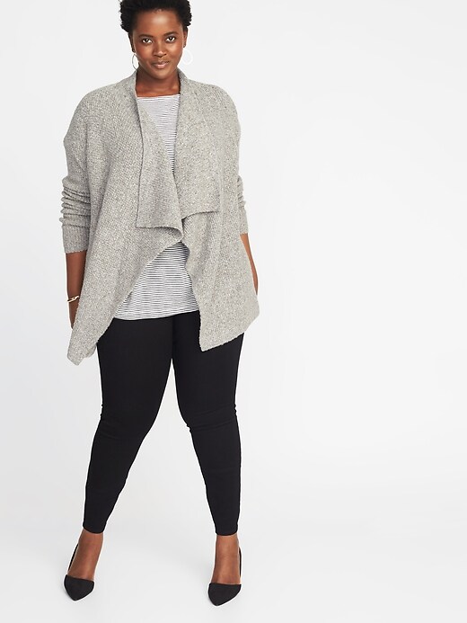 Image number 3 showing, Textured Drape-Front Plus-Size Sweater
