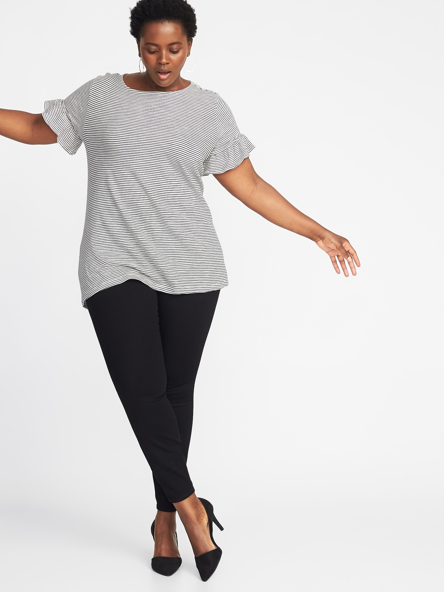 Relaxed Plus-Size Ruffle-Sleeve Top | Old Navy