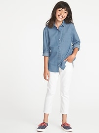 View large product image 3 of 3. Chambray Boyfriend Tunic Shirt for Girls