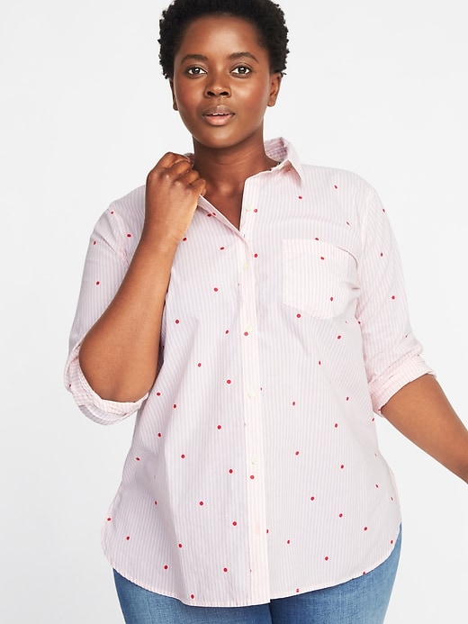 Image number 1 showing, Patterned Classic Plus-Size Shirt