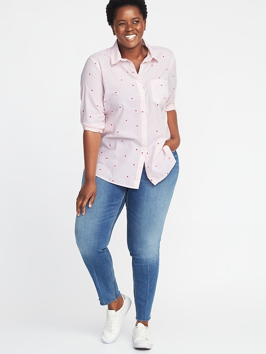 Image number 3 showing, Patterned Classic Plus-Size Shirt