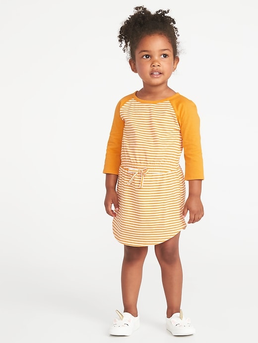 View large product image 1 of 3. Striped Elasticized-Waist Jersey Dress for Toddler Girls