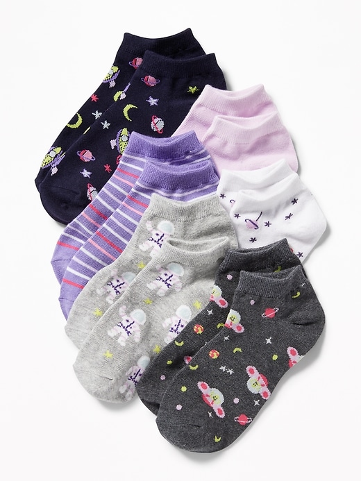 View large product image 1 of 1. No-Show Sock 6-Pack for Girls
