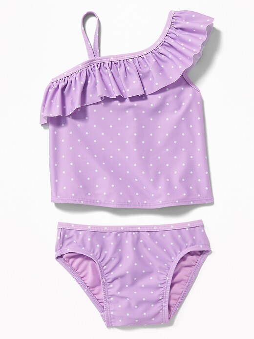 View large product image 1 of 1. One-Shoulder Printed Tankini for Toddler Girls