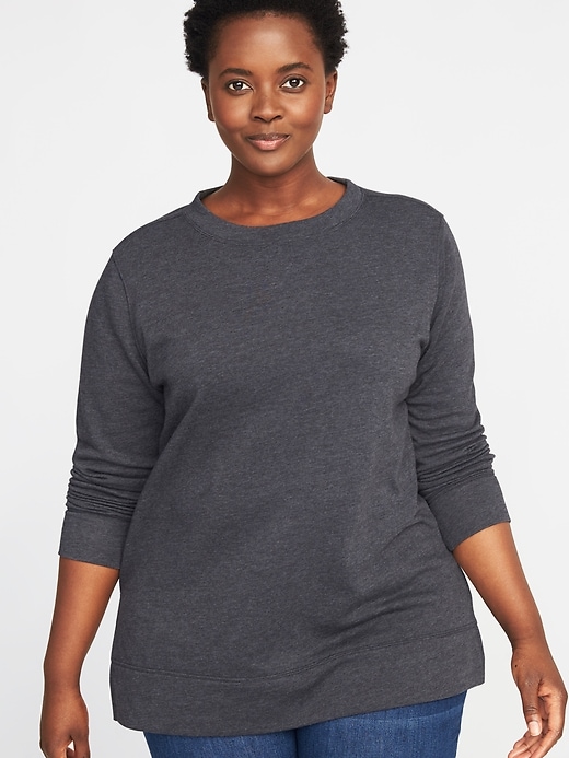 View large product image 1 of 1. French Terry Plus-Size Tunic Sweatshirt