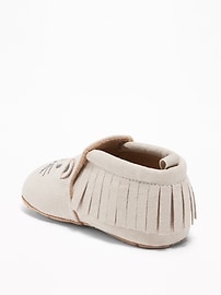 View large product image 3 of 4. Sueded Kitty Critter Moccasins for Baby