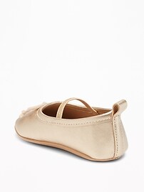 View large product image 3 of 4. Metallic Faux-Leather Ballet Flats for Baby
