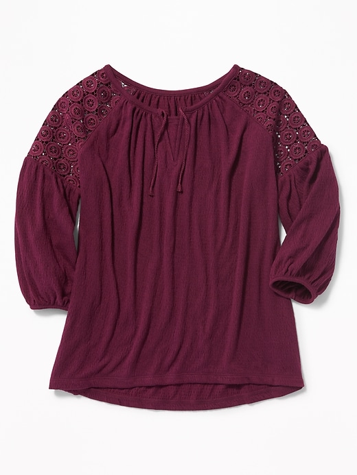 View large product image 1 of 3. Crochet-Lace Blouse for Girls