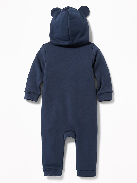 View large product image 2 of 2. Hooded Logo-Graphic Zip One-Piece for Baby