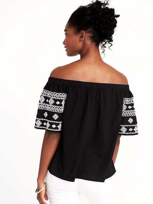 Image number 2 showing, Off-the-Shoulder Embroidered Top for Women