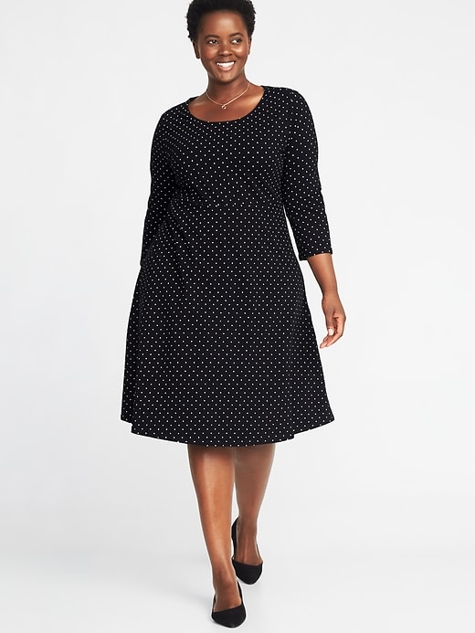 View large product image 1 of 1. Plus-Size Fit & Flare Dress
