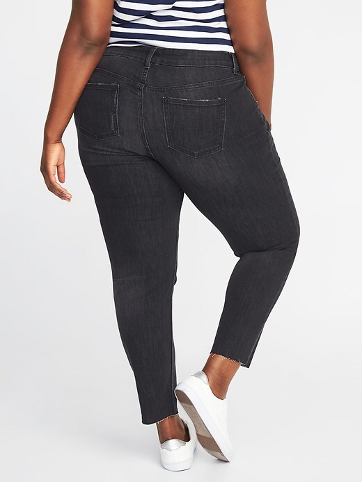 View large product image 2 of 2. High-Rise Power Slim Straight Plus-Size Jeans