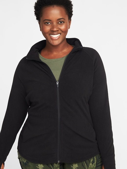 View large product image 1 of 1. Micro Performance Fleece Plus-Size Zip Jacket