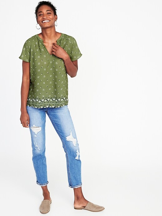 Image number 3 showing, Relaxed Flutter-Sleeve Top for Women