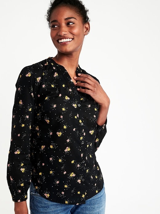 Relaxed Button-Front Shirt for Women | Old Navy